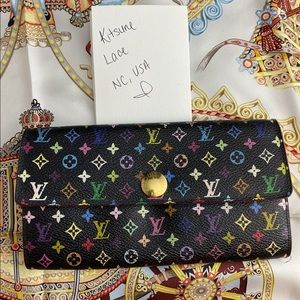 Louis Vuitton Black multicolor wallet murakami